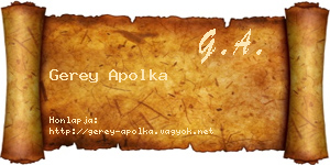 Gerey Apolka névjegykártya